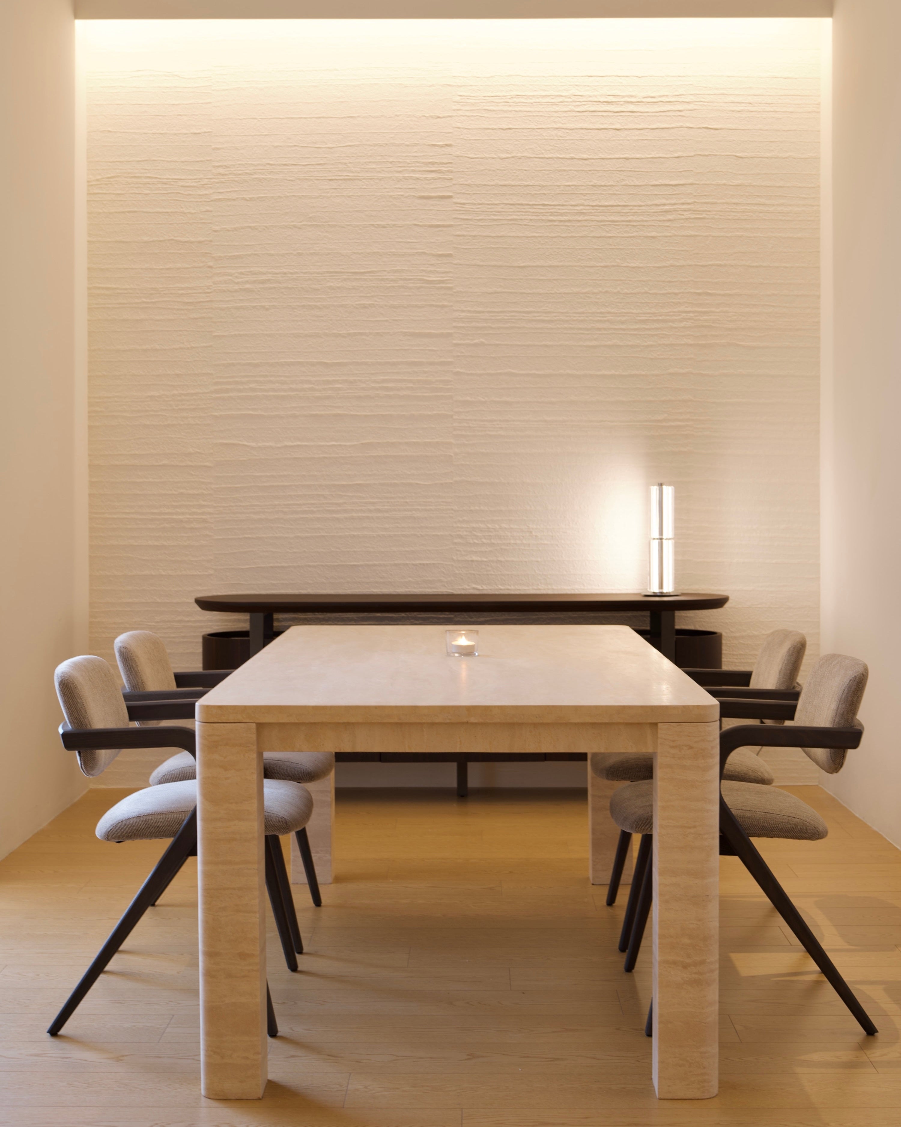 Carmel Italian Travertine Dining Table | Solid Stone Dining Table ...