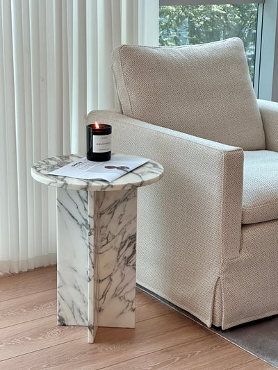 Laurent Natural Marble Side Table (3 colours)
