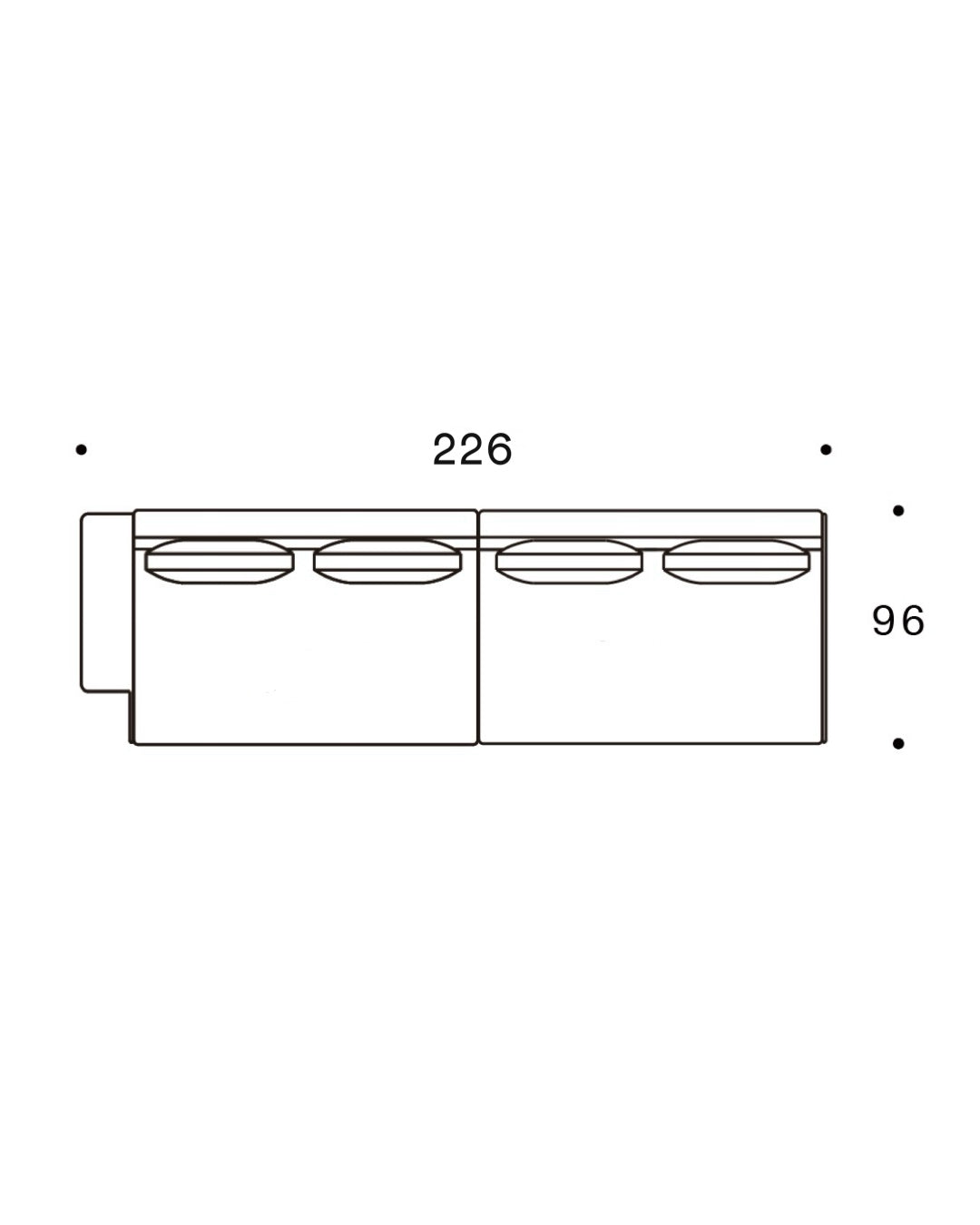 Cosmo Modular Sofa - 226 × 96cm