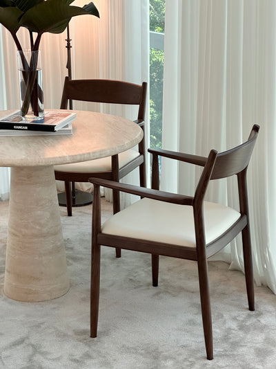 Kanso Dining Chair with Armrests (Natural Frame)