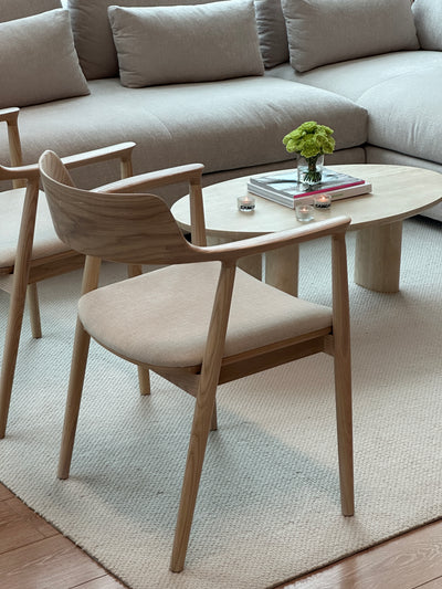 Clint Oval Travertine Coffee Table