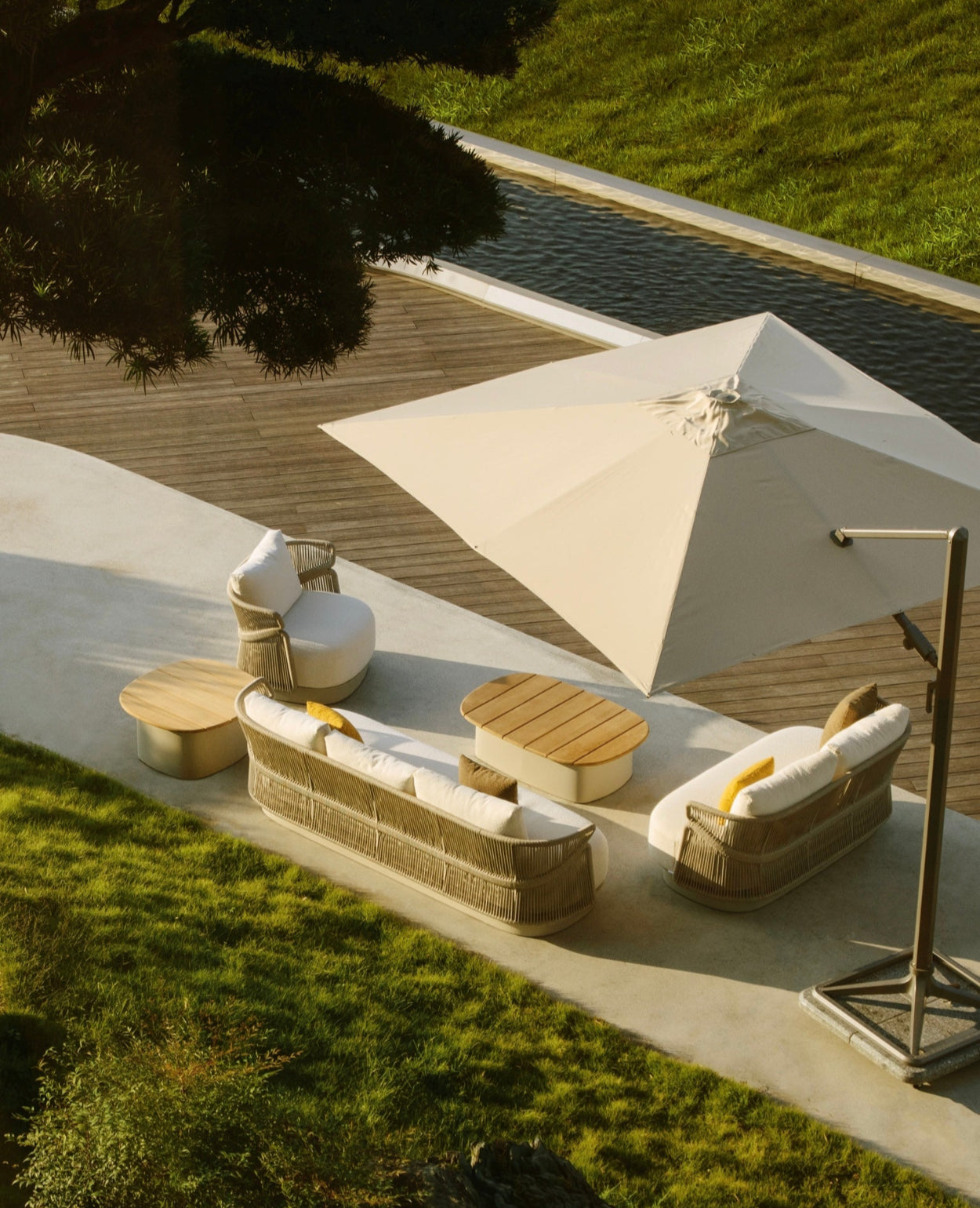 AIO Outdoor Lounge Set – Design by Claudio Bellini with Teak & Rope Accents