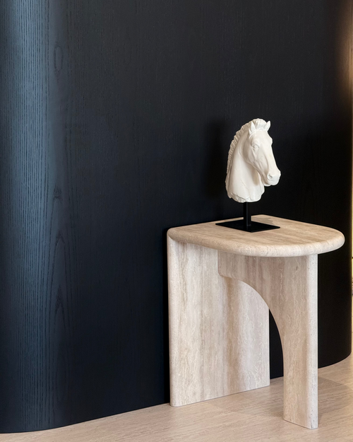 ARC+ Petite Side Table – Italian Ivory Travertine