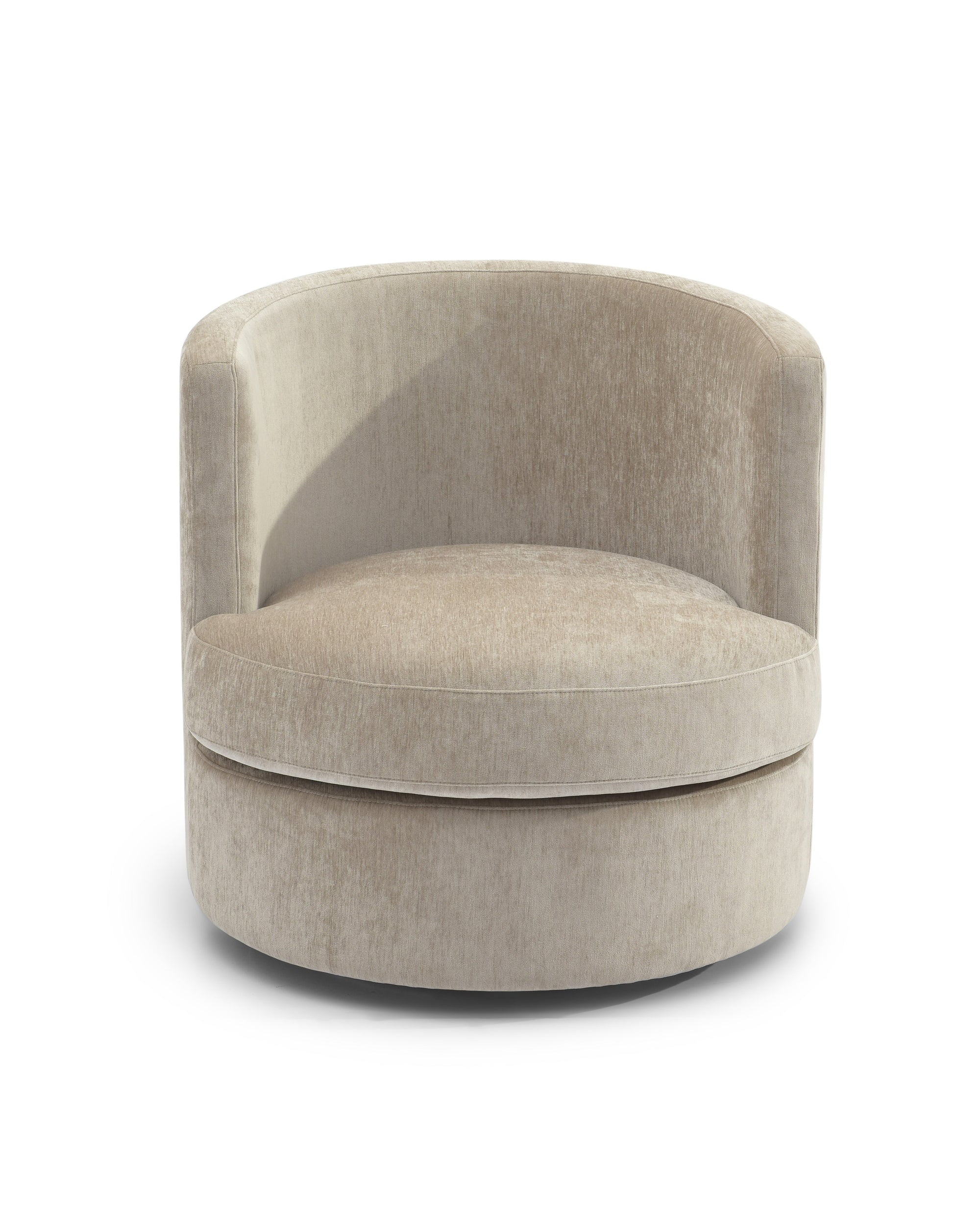 Beige swivel chair on a white background