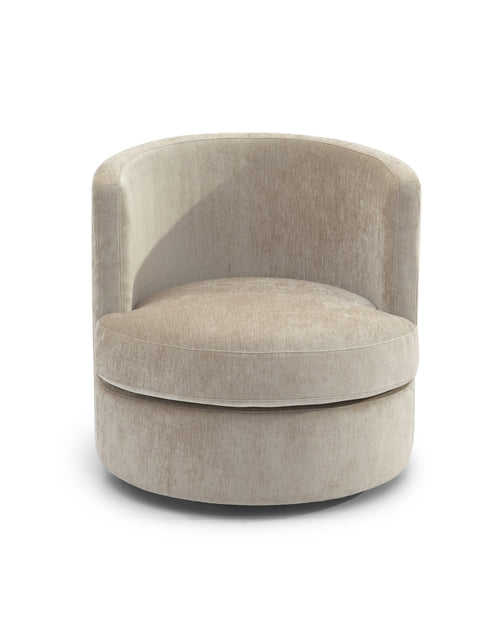 Beige swivel chair on a white background