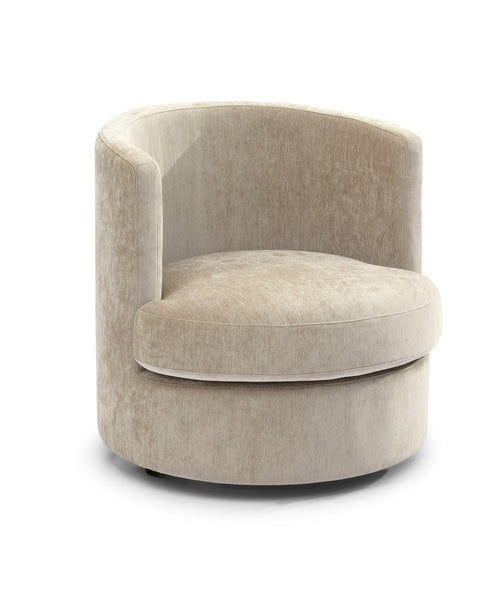 Beige swivel chair on a white background