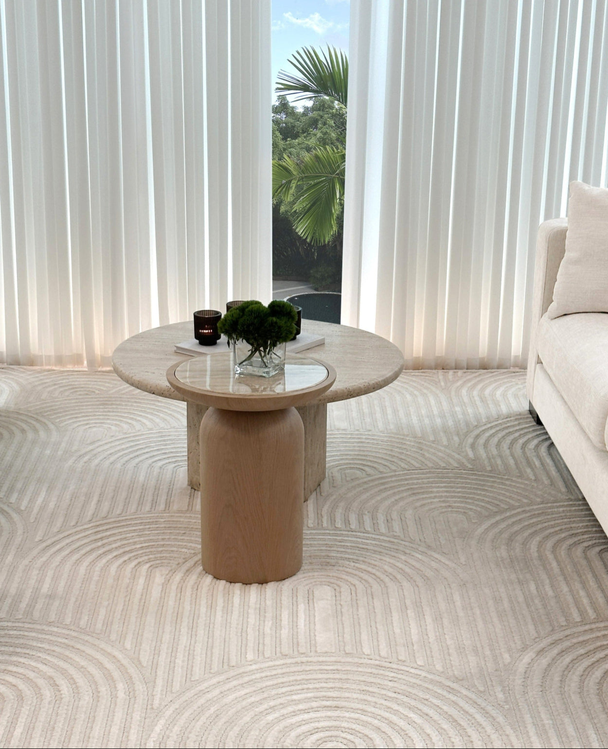 Chloe Arc Pattern Rug - Chantilly White