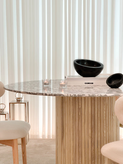 Brighton Round Dining Table with Terrazzo top (Dove grey)