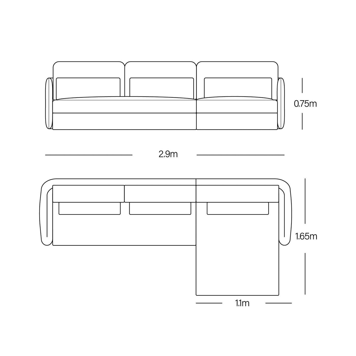 Tristen Right Arm Sofa Module