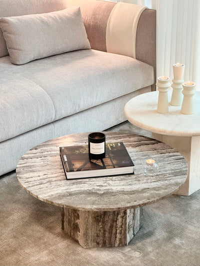 Rivoli & Paloma Travertine Coffee Table - Nesting Pair