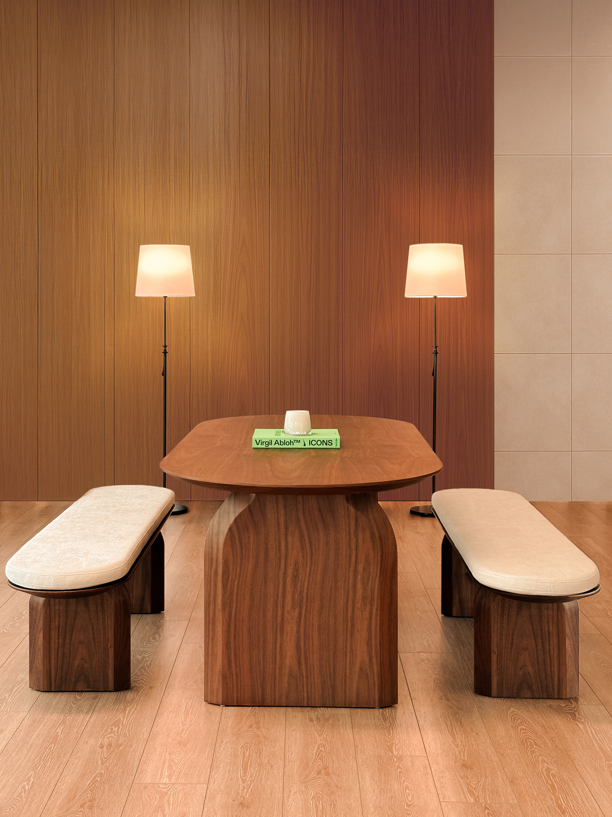 Natalie Dining Bench - Walnut