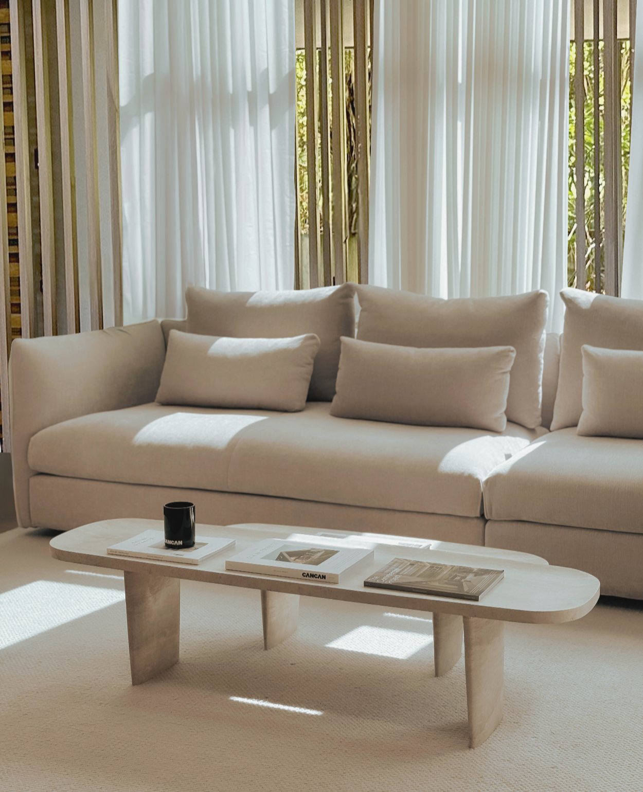 Forma Travertine Coffee Table - Nesting Pair