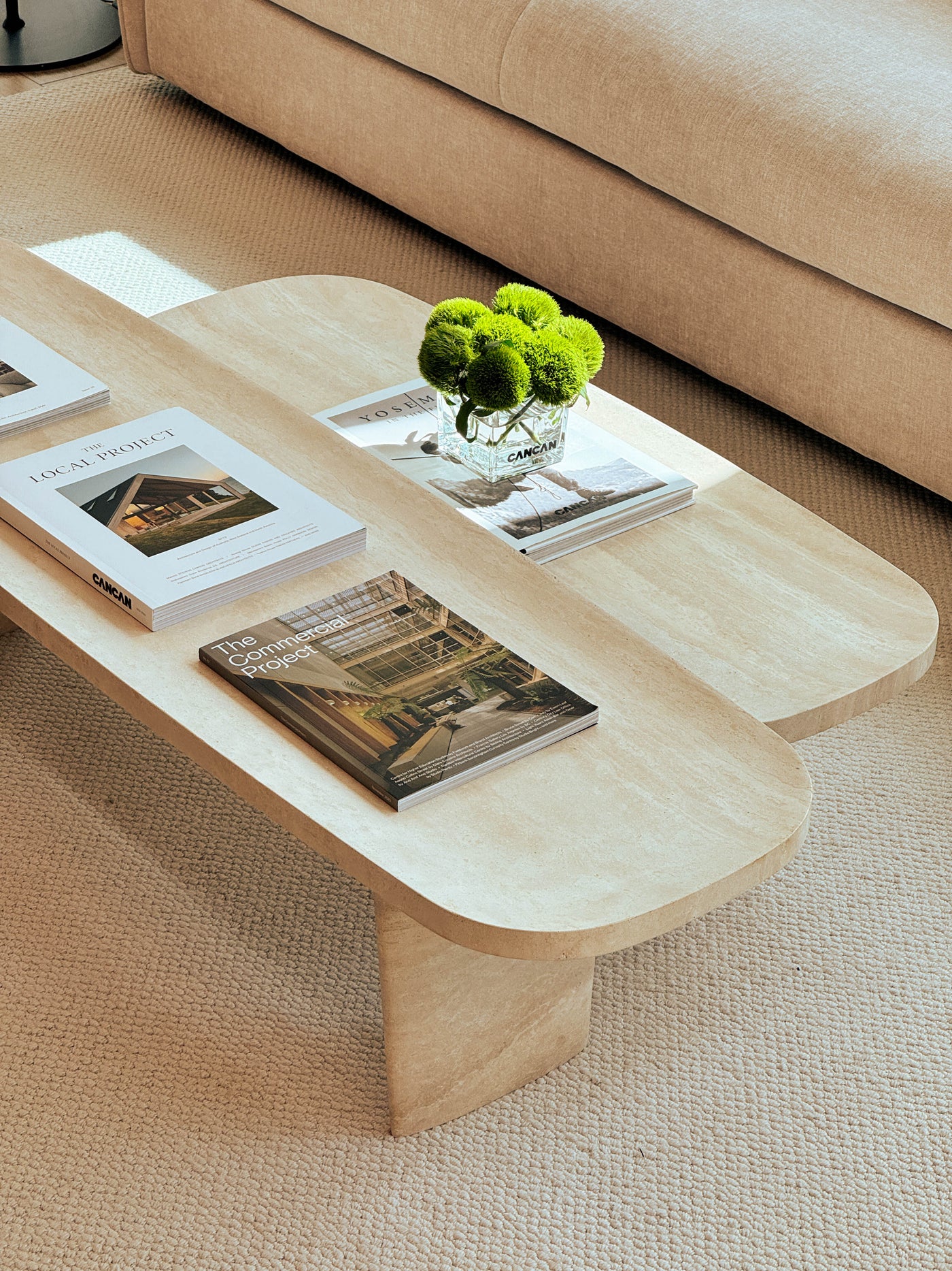 Forma Travertine Coffee Table - Nesting Pair