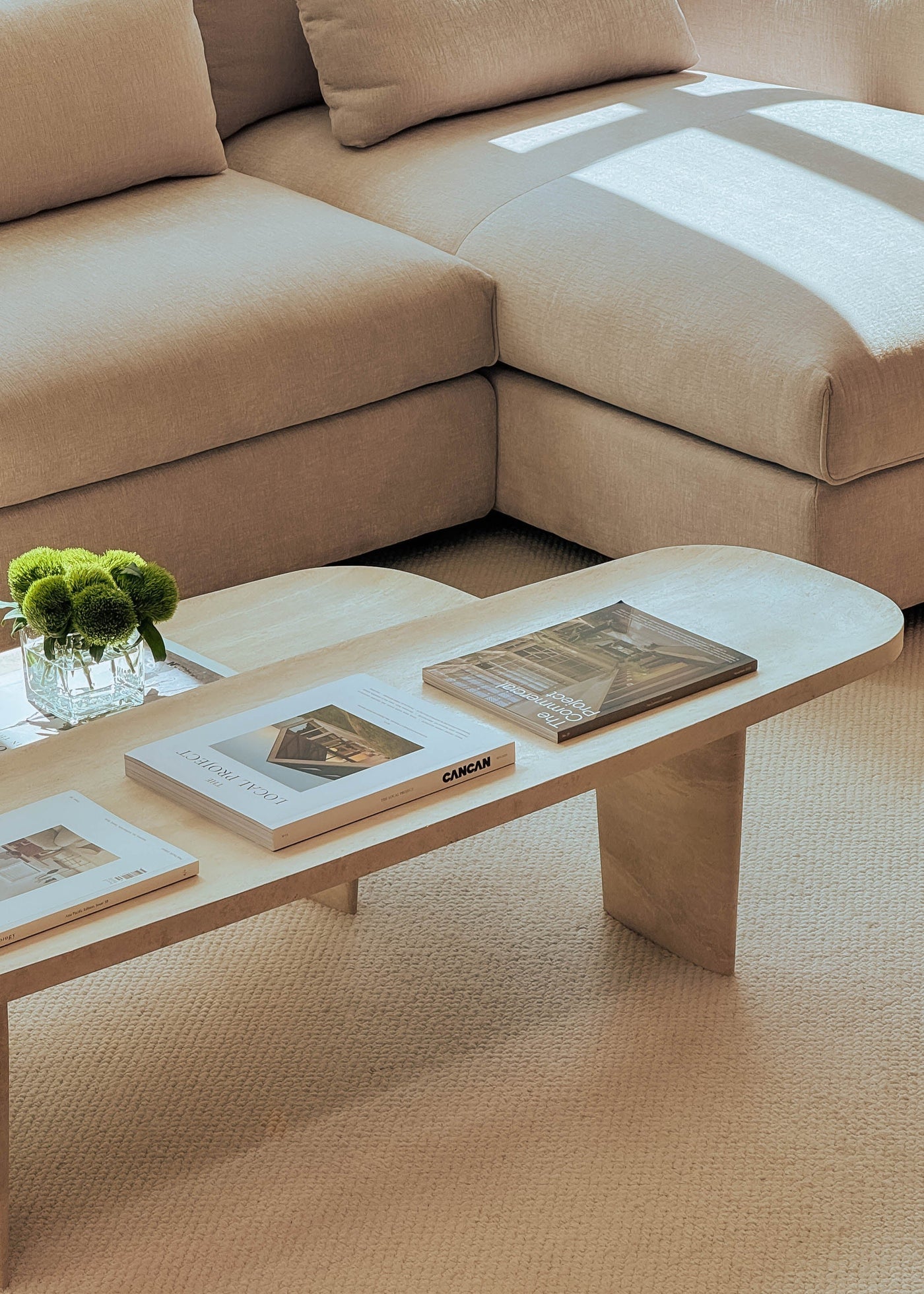 Forma Travertine Coffee Table - Nesting Pair