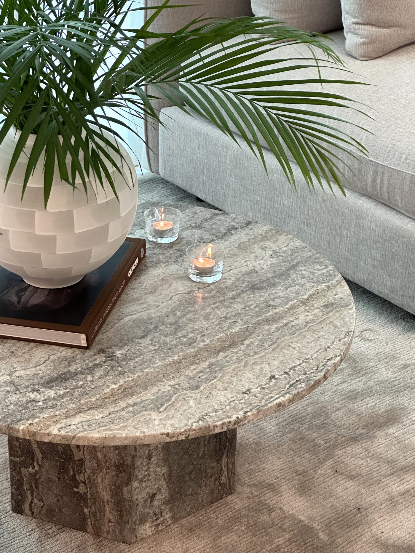 Rivoli & Paloma Travertine Coffee Table - Nesting Pair