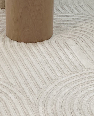 [NEW] Chloe Arc Pattern Rug - Chantilly White
