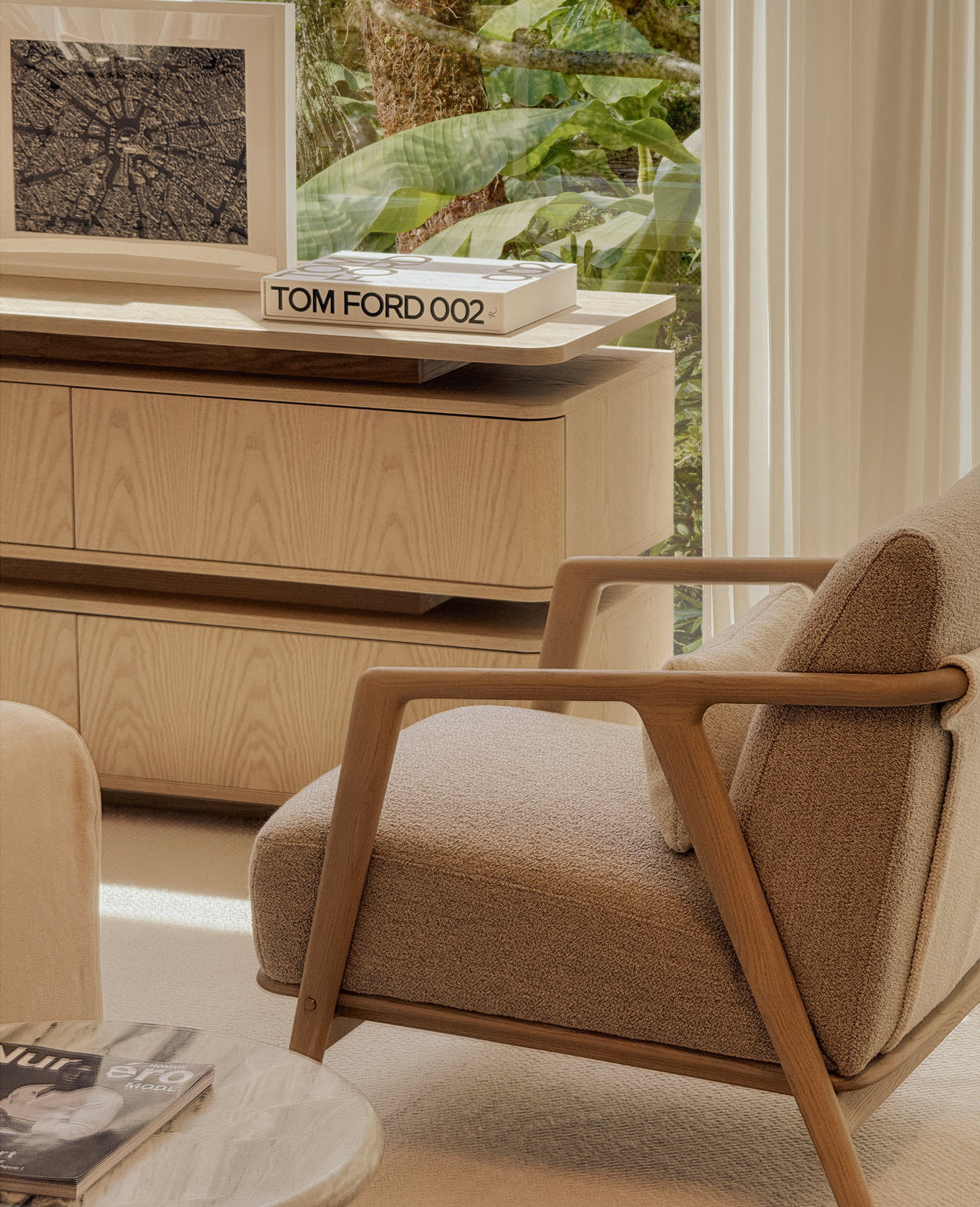 Connor Lounge Chair - Whitewash Frame