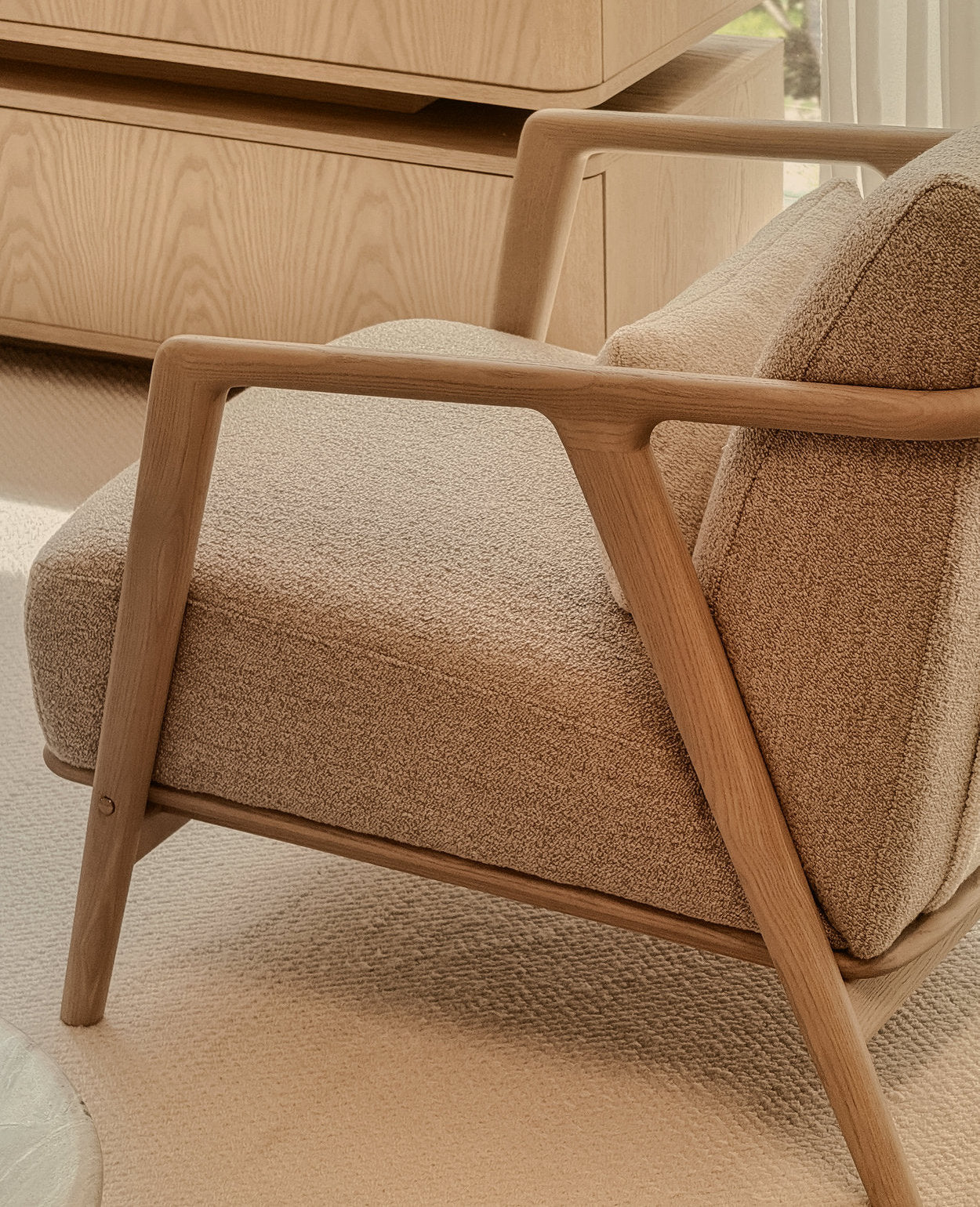 [NEW] Connor Lounge Chair - Whitewash Frame