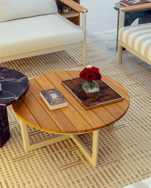 Nottos Outdoor Coffee Table — Weather-Resistant Teak & Aluminium Frame