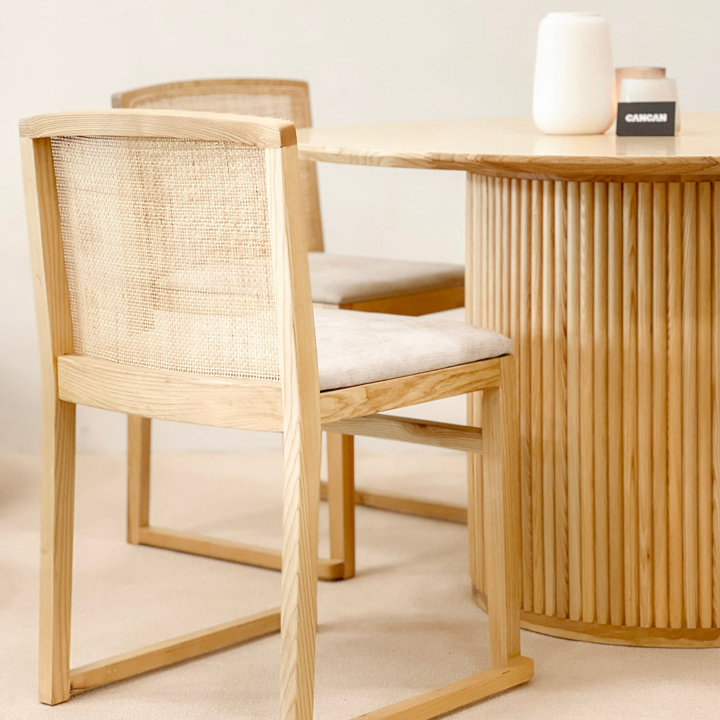 Clover Solid Ash Wood Rattan Dining Chair (FINAL SALE)