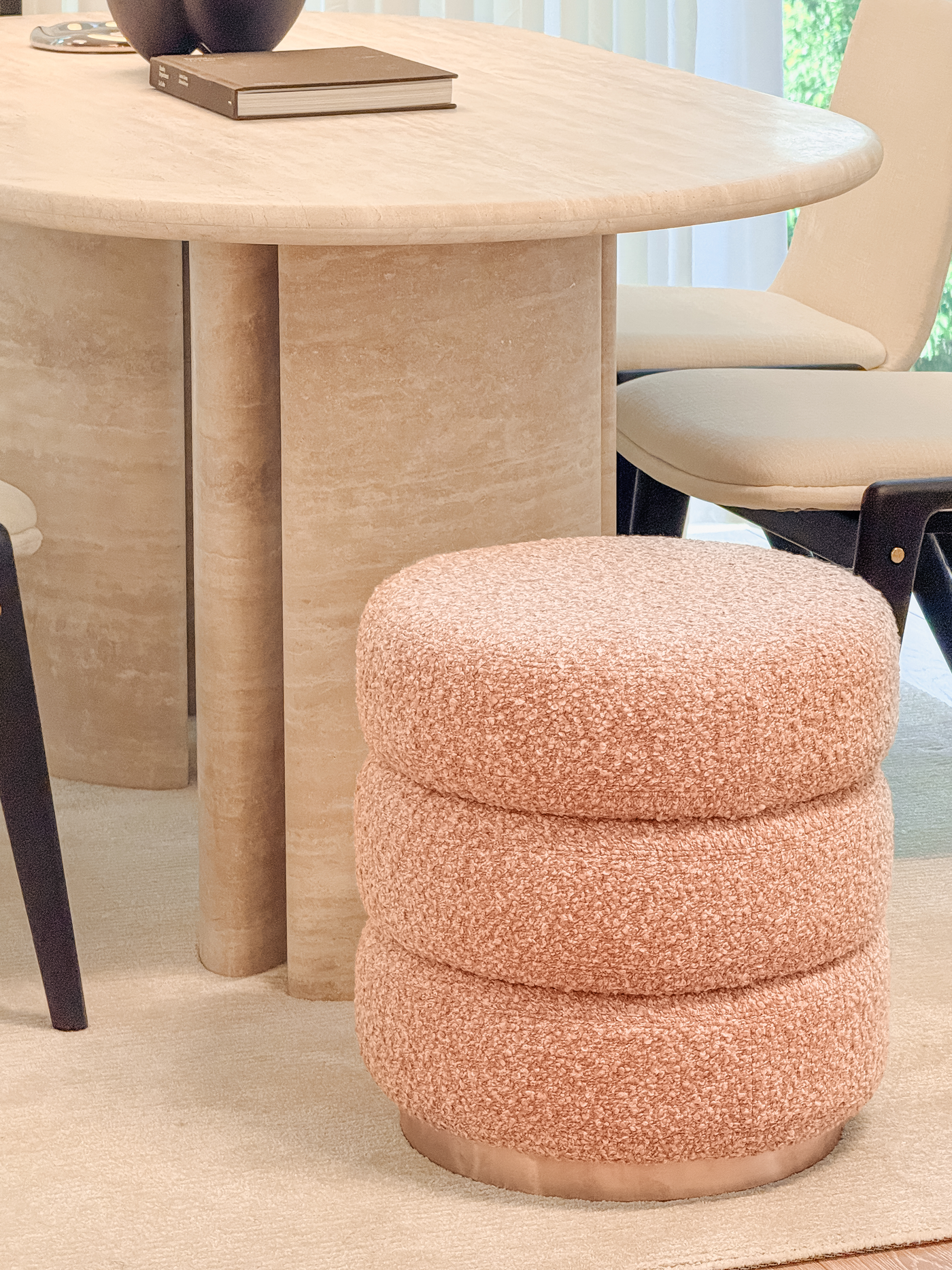 FORD TRAVERTINE DINING TABLE