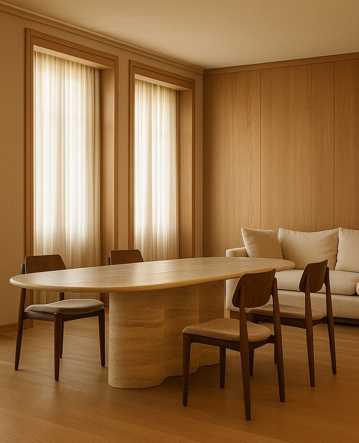 [NEW] Rivage Travertine Dining Table – Sculptural Elegance for Modern Homes