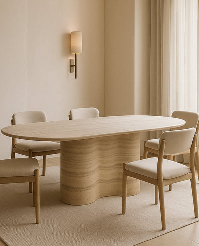 [NEW] Rivage Travertine Dining Table – Sculptural Elegance for Modern Homes