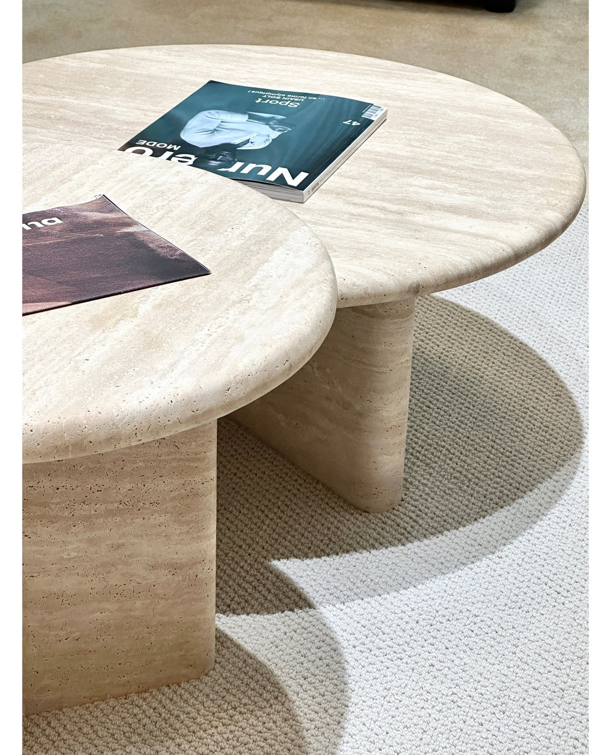 [NEW] Flair Travertine Coffee Table - Nesting Pair