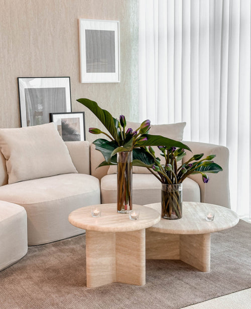 Flair Travertine Coffee Table - Nesting Pair