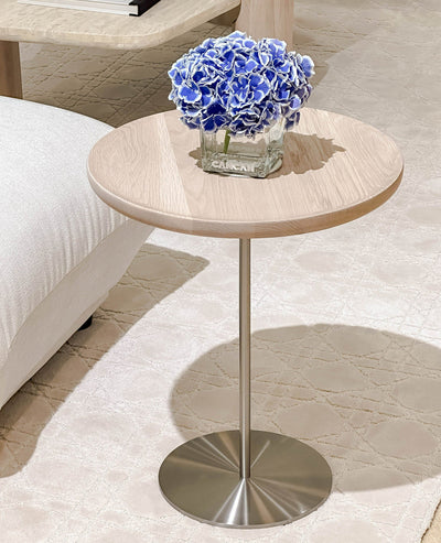 [NEW] Flansted Round Side Table (Whitewash Top)