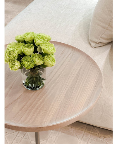 [NEW] Flansted Round Side Table (Whitewash Top)