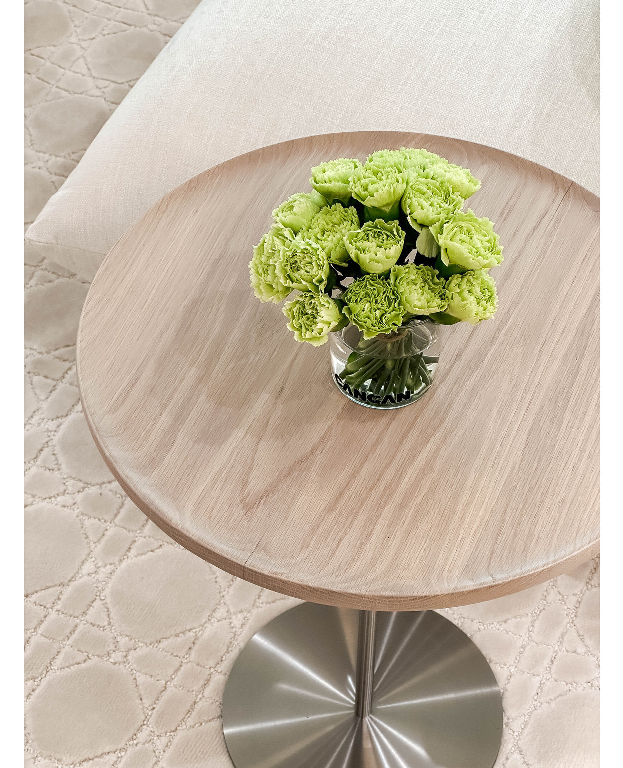 Flansted Round Side Table (Whitewash Top)