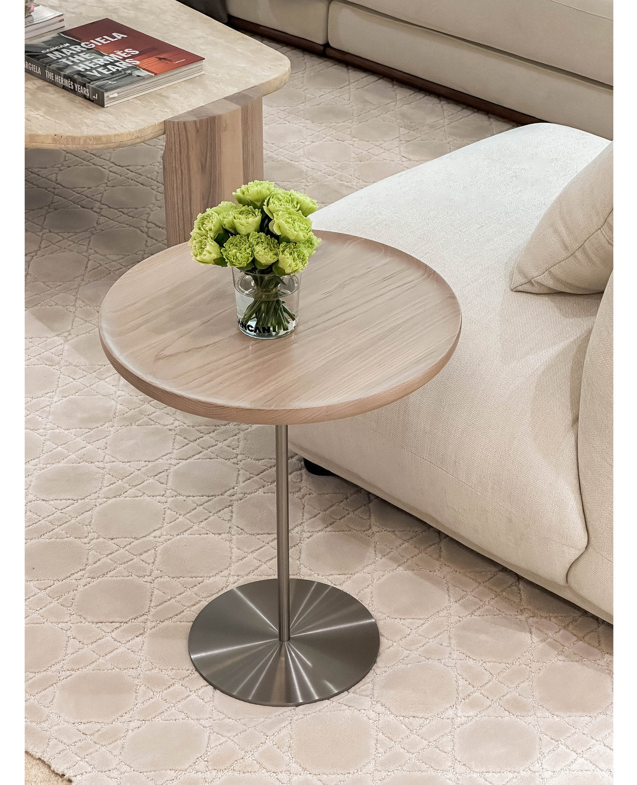 Flansted Round Side Table (Whitewash Top)