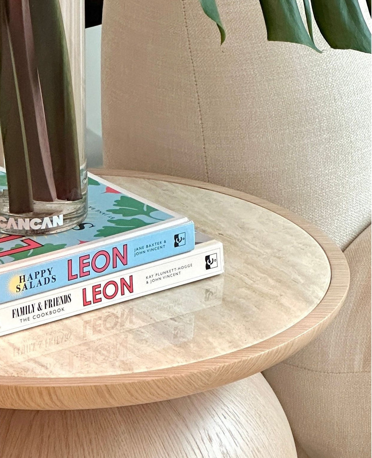 Flintor Travertine Round Coffee Table