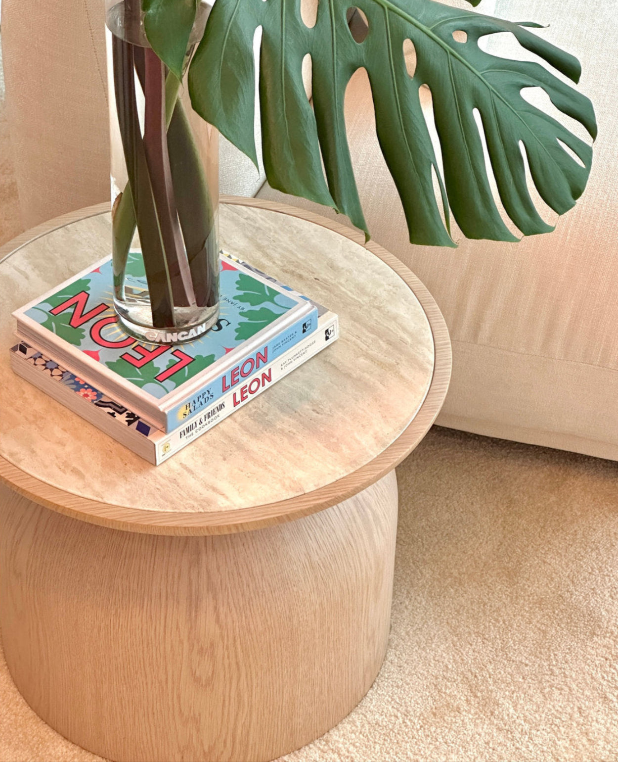 Flintor Travertine Round Coffee Table