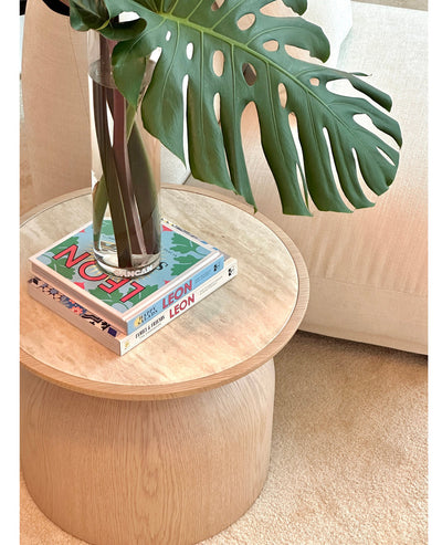 [NEW] Flintor Travertine Round Coffee Table