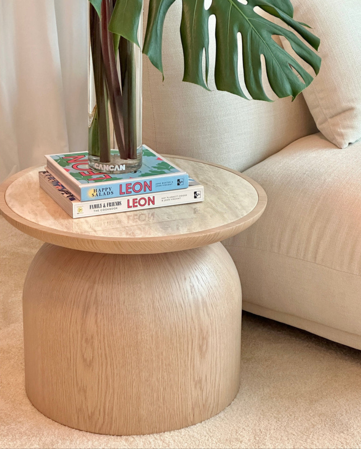 Flintor Travertine Round Coffee Table