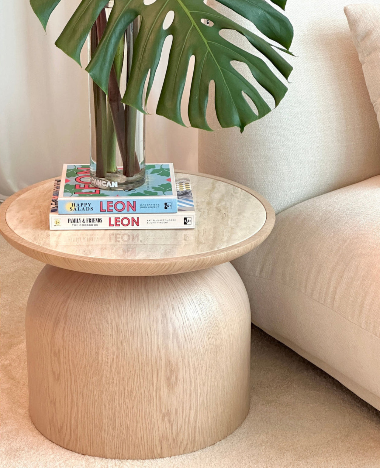 Flintor Travertine Round Coffee Table