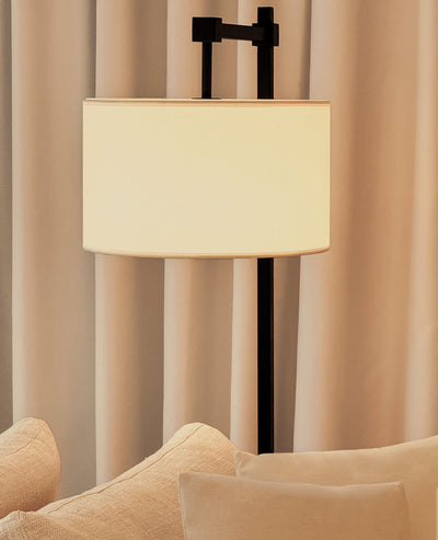 [NEW] Florian Floor Lamp – Linen Shade with Black Steel Frame