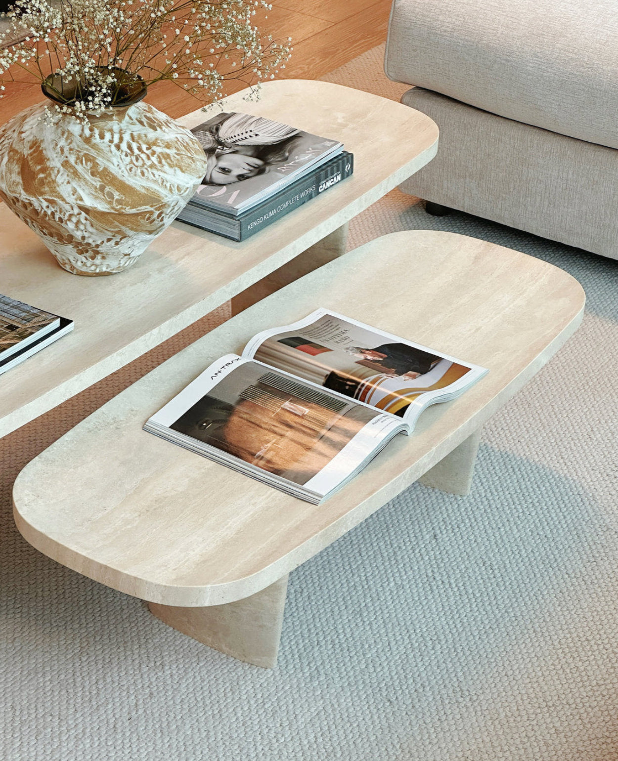 Forma Travertine Coffee Table - Petit