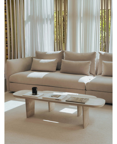 [NEW] Forma Travertine Coffee Table - Nesting Pair