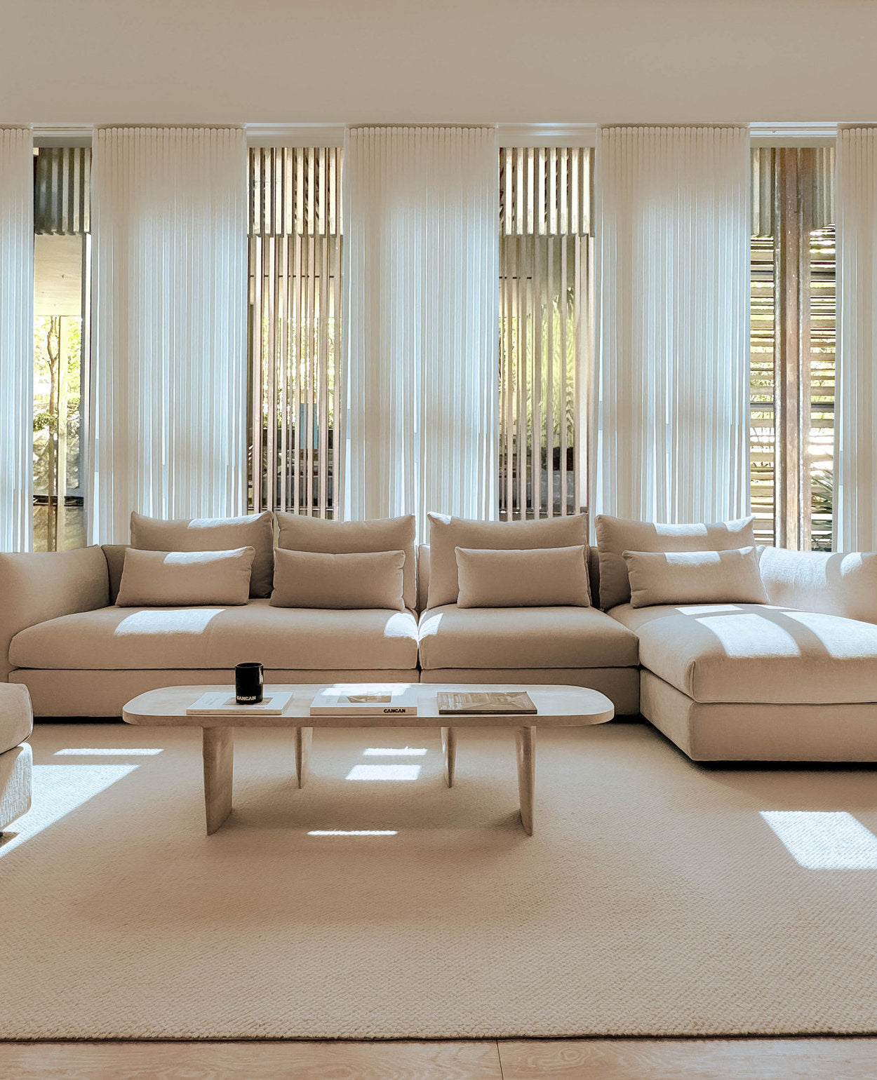 [NEW] Forma Travertine Coffee Table - Nesting Pair