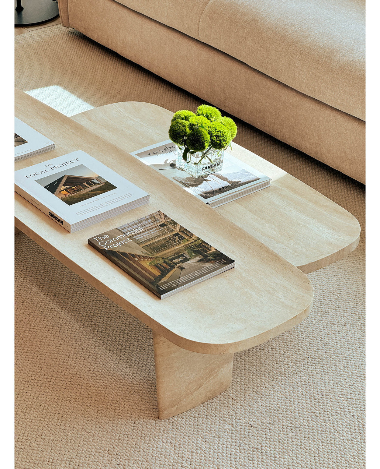 Forma Travertine Coffee Table - Nesting Pair