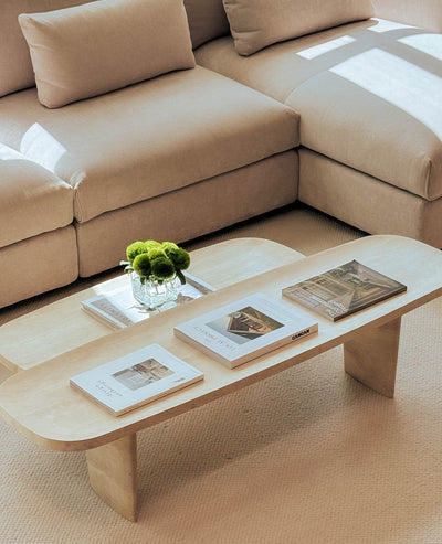 [NEW] Forma Travertine Coffee Table - Nesting Pair