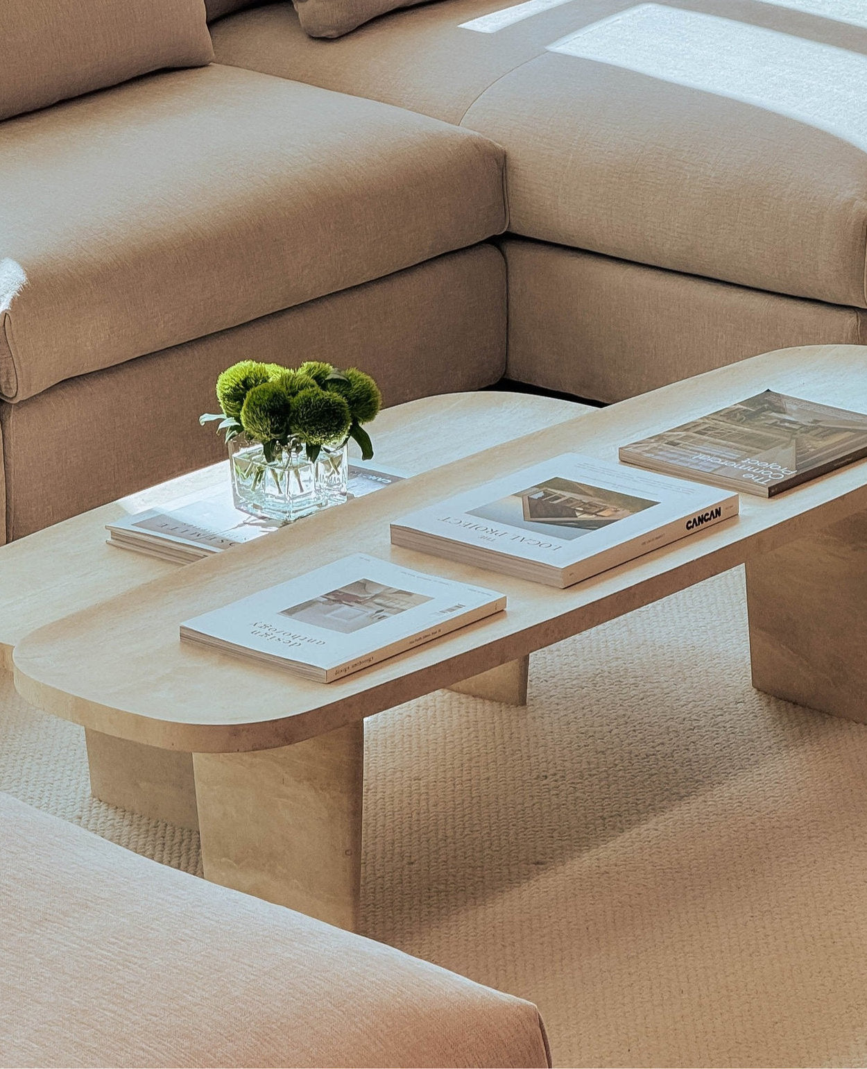 Forma Travertine Coffee Table - Nesting Pair