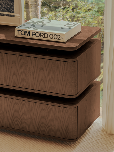 Forma Sideboard – Floating Wood Storage (Walnut)