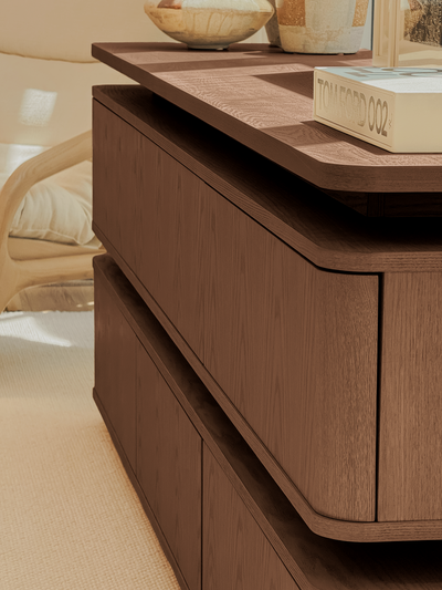 Forma Sideboard – Floating Wood Storage (Walnut)