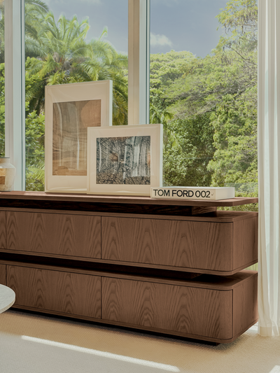 Forma Sideboard – Floating Wood Storage (Walnut)