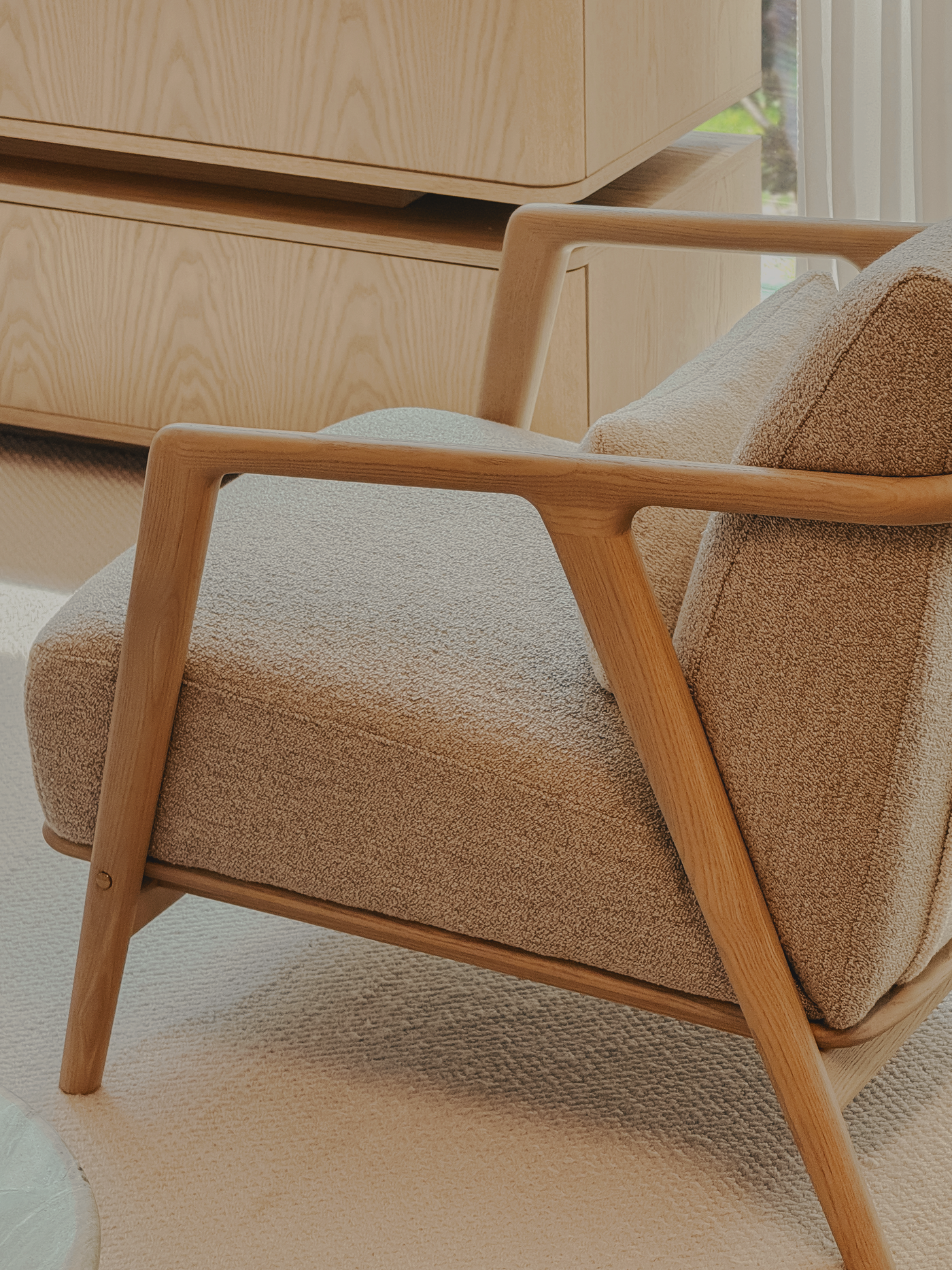 Connor Lounge Chair – Refined Comfort in Sculpted Wood