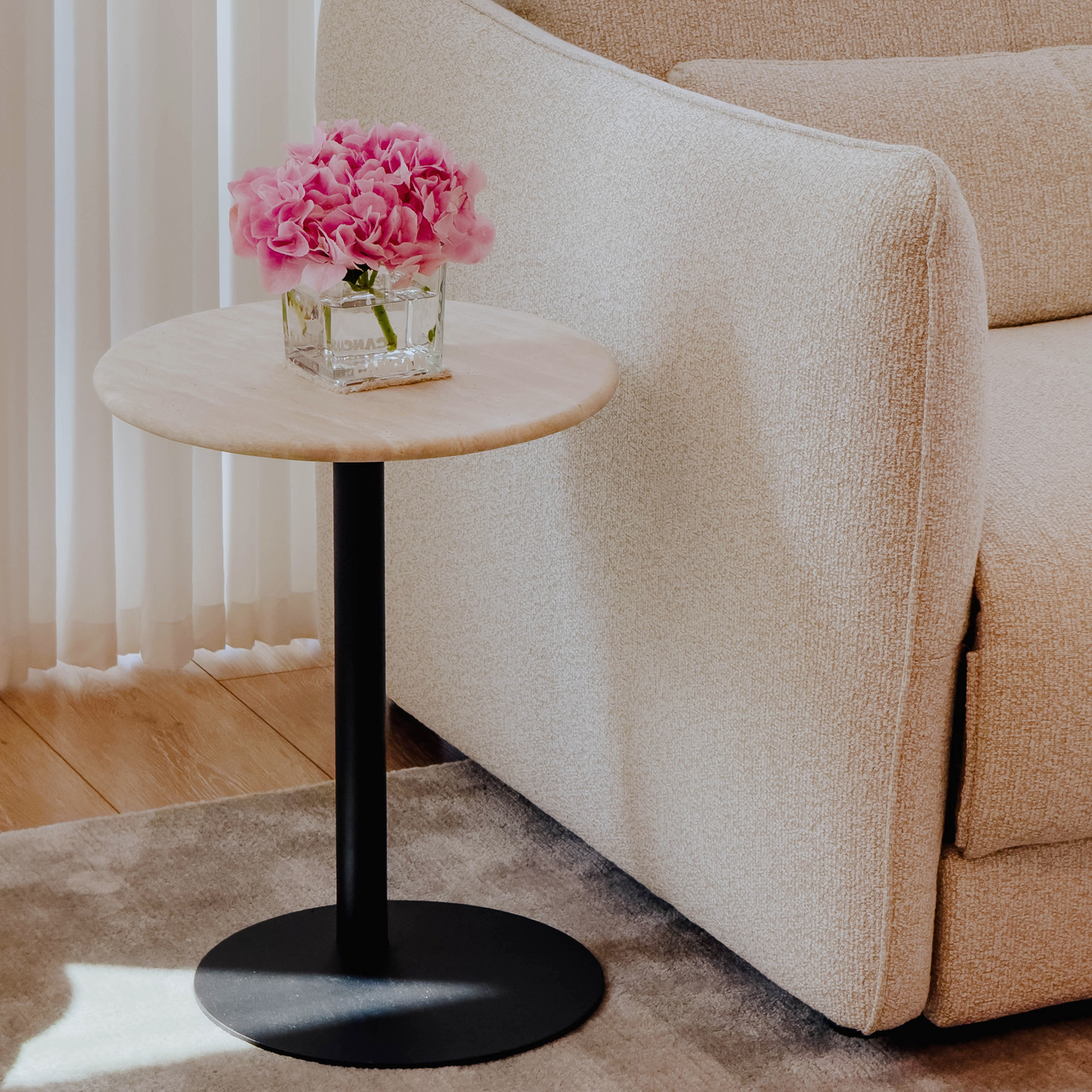 Freya Natural Travertine Side Table